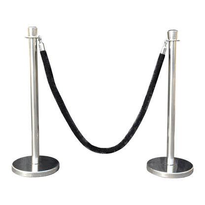 Pair of Golden Brass or Mirror Chrome Metal Stanchions