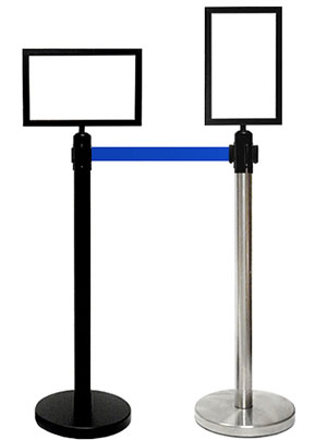 Retractable Belt Stanchion Sign Frame - 11" x 17"