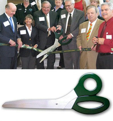 3 Foot Ceremonial Scissors - Hunter Green Handles