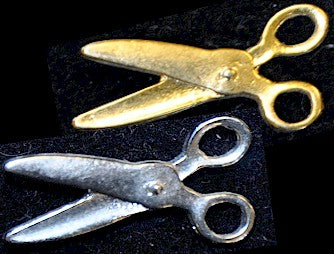 Cutting Scissors Gold or Silver Lapel Pin